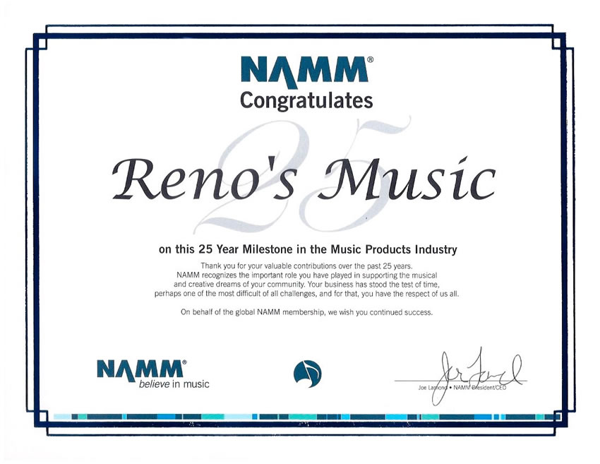 Reno's Music - Serving Musicians Since 1991